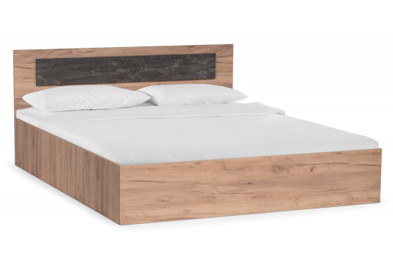 Кровать Taika 160х200 дуб золотой / камень темный (163,4x). 