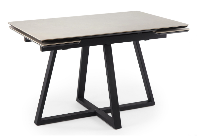 Керамический стол Памелла 140(200)х80 carmen light grey / черный (80x75). 