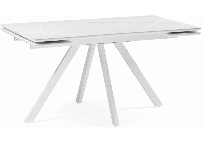 Керамический стол Вилли 140 (200) х 80 белый мрамор alpin white / snow white / белый (80x75). 