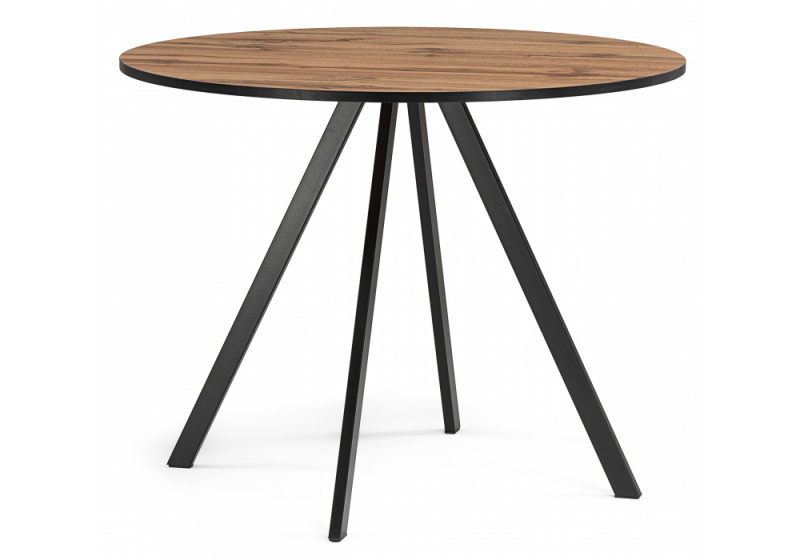 Стол деревянный Баргел 90х90х75 дуб вотан / черный (90x75). 