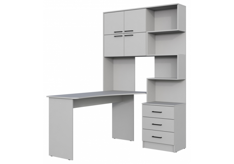 Компьютерный стол Эльброни левый шиншилла серая (200). 